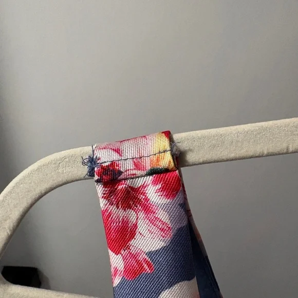 Soieblu Blue Satin Floral Fit-and-Flare Mini Dress - Picture 4 of 8